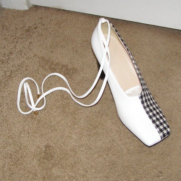 NIB size 39 WANDLER Isa Mixed Pattern Leather and Wool Ankle wrap pumps - Picture 15 of 16